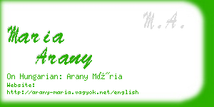 maria arany business card